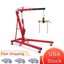 2 Ton Folding Hydraulic Engine Hoist In Red With 44 Lbs Load Leveler 6 Swivel W 2 Ton Folding Hydraulic Engine Hoist In Red With 44 Lbs Load Leveler 6 Swivel W