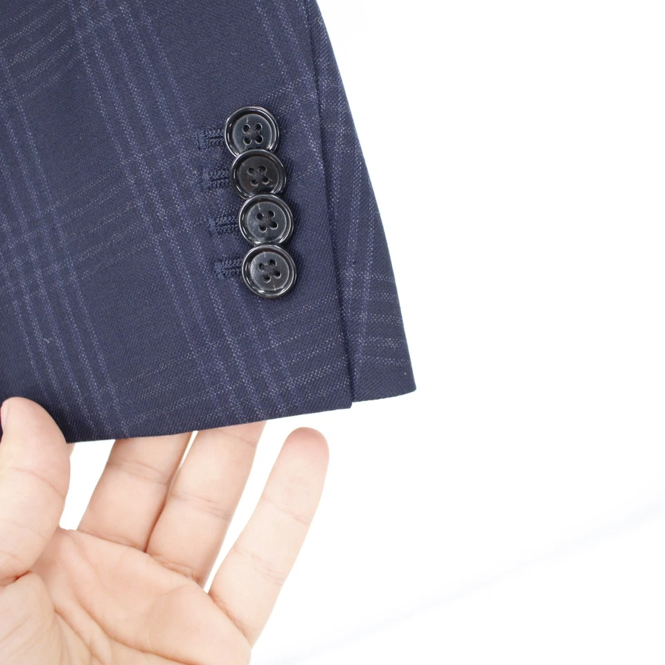 Abrigo Deportivo Banana Republic Para Hombre 38R Cuadros Calce Ajustado Marzotto Super 100's Lana Foto 3 de 4