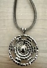 Boutique Turquoise & Brown Stone Necklace and Dangle Earring Set Oxidized Silver — photo 3