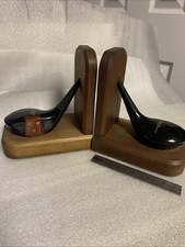 Vintage Wood Golf Club Bookends Great Gift for Golfer Office Study Den Decor