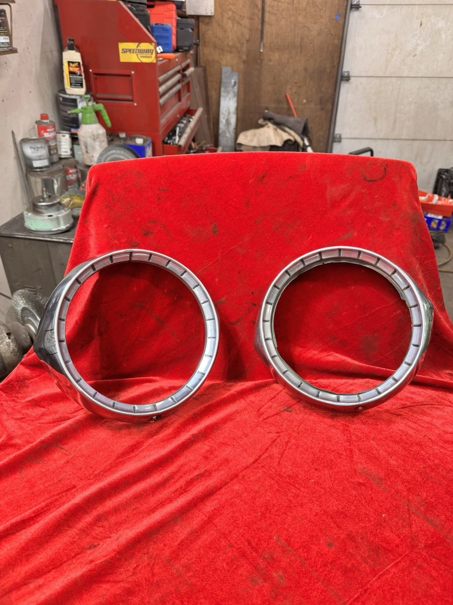Restauración Clásica: Anillos Retención Faros OER Acero Inoxidable Para Bel Air 1956-1957 (Nomad, Corvette)