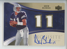 DREW BLEDSOE AUTO PATCH 2006 EXQUISITE SIGNATURE NUMBERS 11/11 JERSEY # 1/1