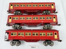 Set Of 3 Vintage 1935 Prewar Lionel O Gauge Red Passenger Cars #1685 #1685 #1687