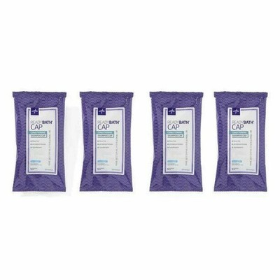 Medline ReadyBath Rinse-Free Shampoo and Conditioning Caps, 4 Pack - MSC095230