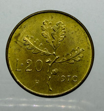 REPUBBLICA ITALIANA RARO  20 LIRE 1970 P ANZICHE' R fdc perizia