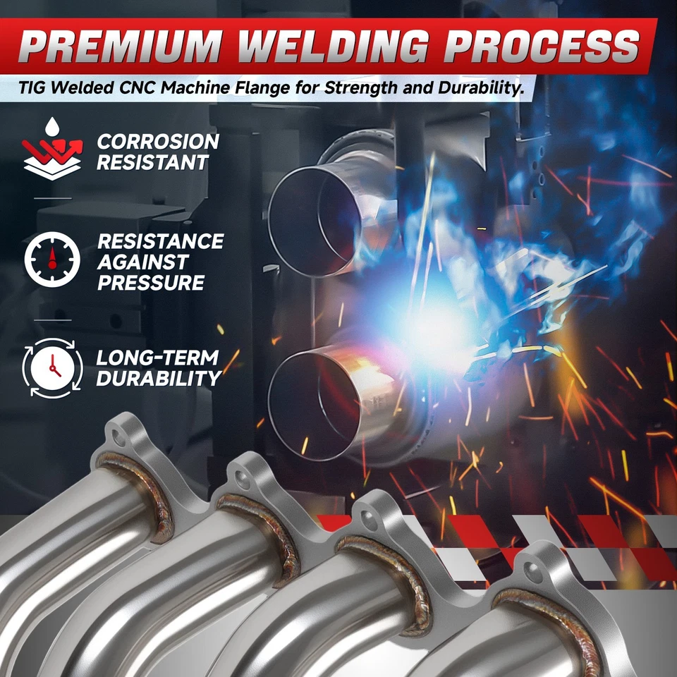 Colector de cabezal de escape de acero inoxidable Tri-Y para Acura Integra 4-2-1 1994-2001 Foto 4 de 4