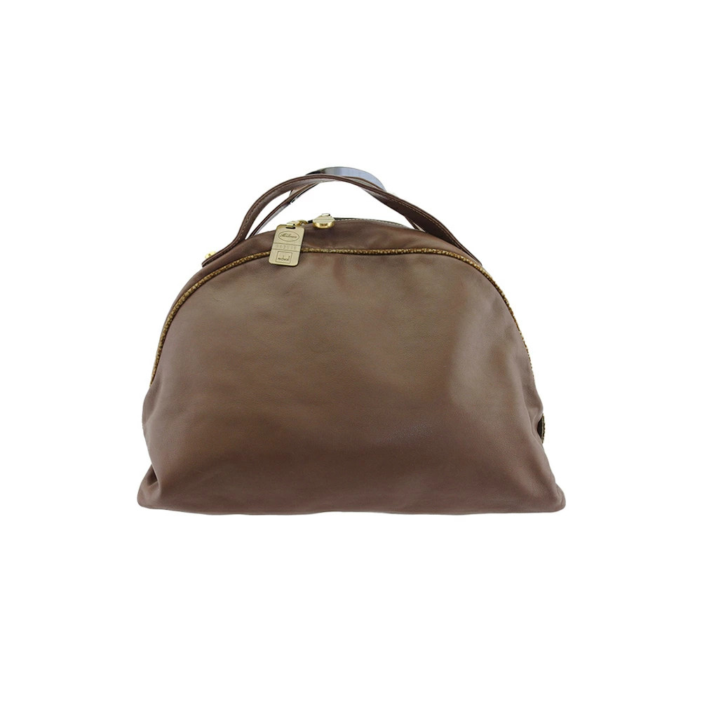 Borbonese Handbag Opossum Pattern Brown Women's B… - image 1