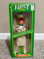 Kermit The Frog Vintage Fisher Price Dress-Up Muppet Doll 587 original boxed