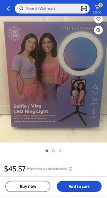 DIXIE & CHARLI Selfie Stream Vlog LED  Ring Light w/Table Stand & Wired Remote!