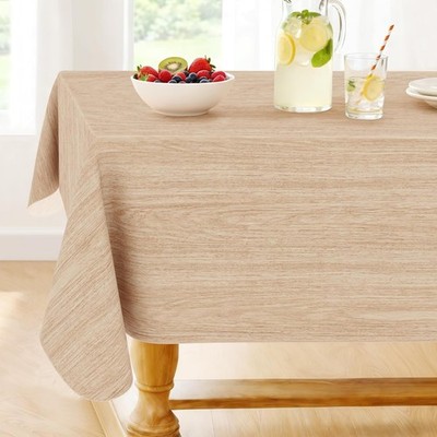 Rectangle Table Cloth, Waterproof Vinyl Tablecloths with Flannel Backing,