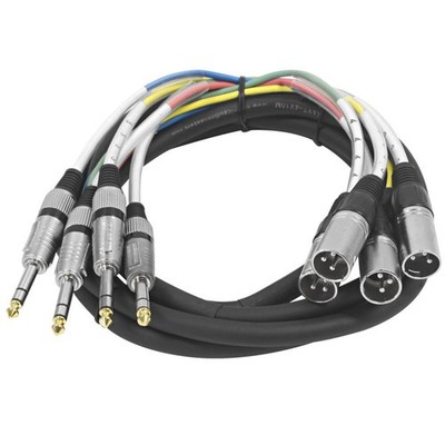 Seismic Audio - SAXT-4x10M - 4 Channel 1/4'' TRS to XLR Male Snake Cable - 10 ...