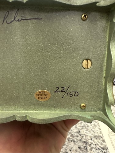 Rare Retired Wee Forest Folk Homecoming Mantle Clock Number 22 Of 150 Made - Foto 13 di 14