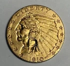 AU+ 1910 Indian Head Gold Quarter Eagle, All Original U.S. $2.50 Almost UNC