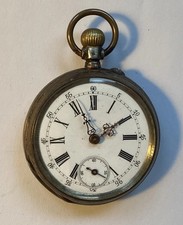 Antike Remontoir Cylindre Taschenuhr Handaufzug 6 Rubis  800er Silber