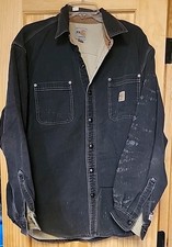 Lot Of 2 FR Shirts Carhartt Duck Canvas CAT 3, Forge CAT 2 Mens Sz L SEE DESC