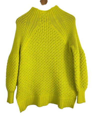Anthropologie Bia Pullover mit Stehkragen Alpaka-Mischung gelb limette Größe Small - Bild 2 von 8
