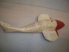 wood fish decoy ice fishing SPEARING lure WOODEN  Minnesota HAND carved vintage 