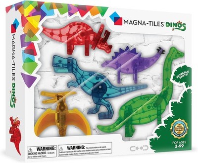 Magna-Tiles Dino 5-Piece Magnetic Construction Set Dinosaurs Toy  MA