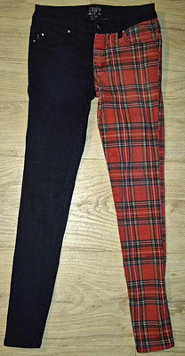 TRIPP NYC Damen Skinny Jeans kariert Rot/Schwarz Gr. 36