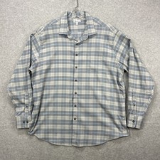 Peter Millar Shirt Lens XXL Blue Gray Plaid F...
