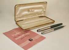 VINTAGE PARKER 51 CLASSIC FOUNTAIN PEN & REPEATER PENCIL SET - SUPERB & BOXED