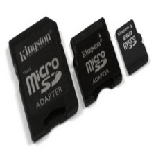 Kingston 2 GB microSD Flash Memory Card with SD miniSD Adapter SDC/2GB-2ADP 