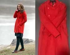 H&M Red Wool Blend Coat ASO Blair Waldorf Gossip Girl | UK 10 US 8 EU 38