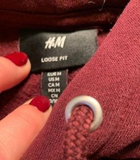 H&M Hoodie Kapuzenpullover Sweatshirt Loose Fit Jungen Gr. M weinrot Longsleeve