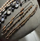 STERLING Silver Multicolor Pearl Bracelets 2Necklaces, 1Rings Vtg Jewelry Lot-NR — photo 6