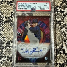 2019 BOWMAN CHROME DRAFT DANIEL ESPINO CLASS AUTO AUTOGRAPH RED REF PSA 9 /5