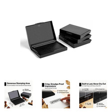 3 Pack Black Ink Pads for Rubber Stamps, 4x3 Inch Craft Ink Pads for