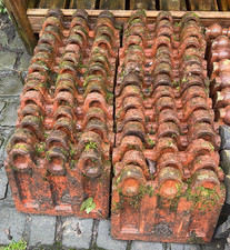 30 x Viktorianische Gartenumrandung Fliesen/Steine Deko verwittert Terrakotta Moos