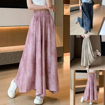Eis Seide Rock Hose High Waist Hose drapierte Silhouette leicht