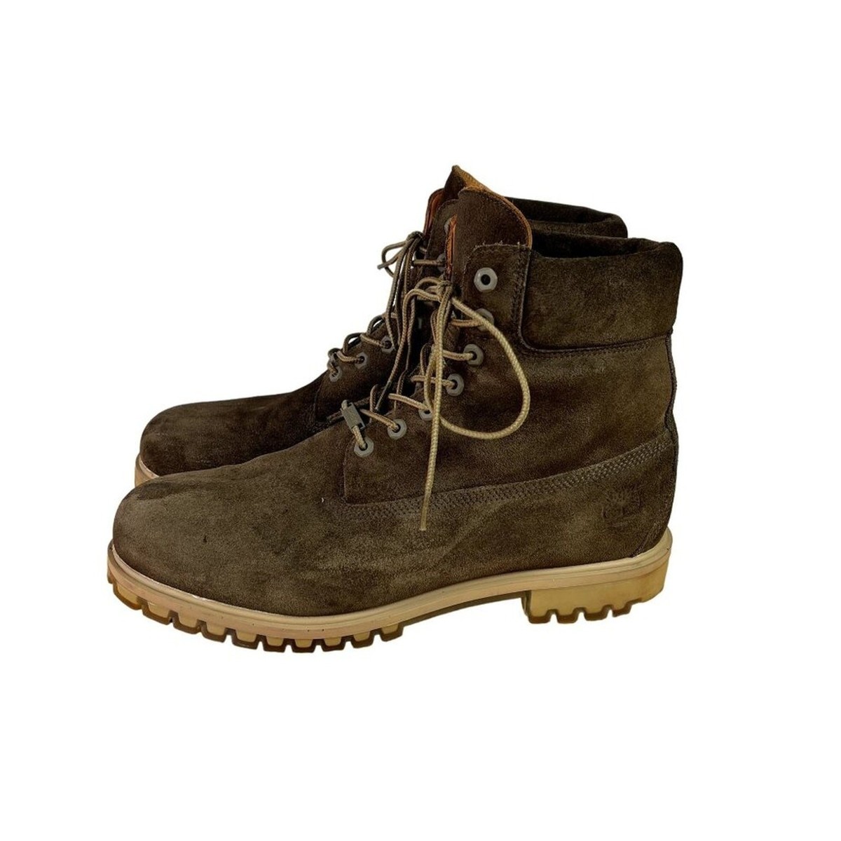 Timberland Boots Men's Size 12 Green Suede Autumn Leaf Waterproof