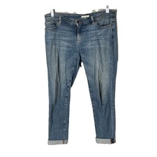 Eileen Fisher Jeans Women  s 10P Petite Blue Denim Tapered Leg Medium Wash