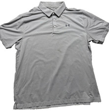Under Armour Men  s Polo Striped Grey White Loose 2X-Large