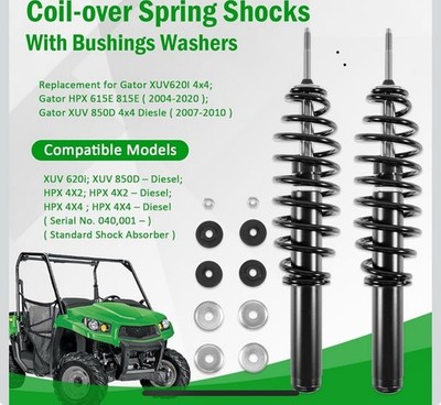 DTA 2 Coil-over Spring Shocks With Bushings Washers Compatible With Gator HPX...