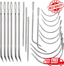 20PCS Upholstery Sewing Needles Curved Leather Hand Stitch Repair Kit
