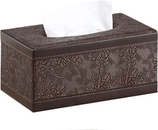 Leather Tissue Box Cover Rectangle,Tissues Box Holder Modern Rectangular Facial