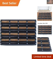 Durable All-Weather Mud Scrubber Doormat - 29.5"x17.5" Non-Slip Design