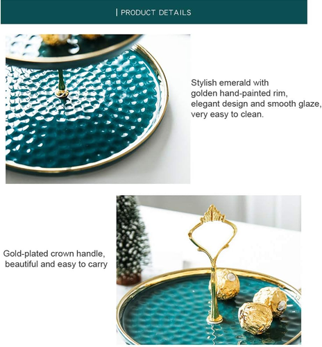 2 Set of round Porcelain Tiered Cupcake Stand, Dessert Plates Stand, Mini Cakes - Picture 6 of 6