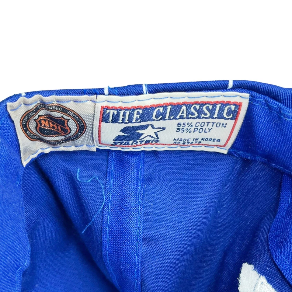 VTG RARE NHL ST LOUIS BLUES STARTER TWO TONE PINSTRIPED SNAPBACK HAT CAP - Image 4 of 4