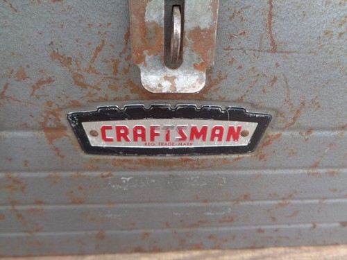 Vintage CRAFTSMAN 6500 Metal Tool Box w/Tray Mechanics Toolbox 18x8x9 Crown Logo - Picture 2 of 8
