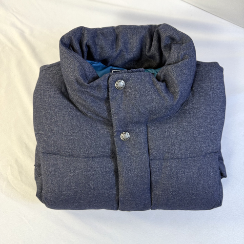 The North Face Mens Vest Sz L Cook 550 Power Down Puffer Cosmic Blue Mélange - Picture 2 of 11