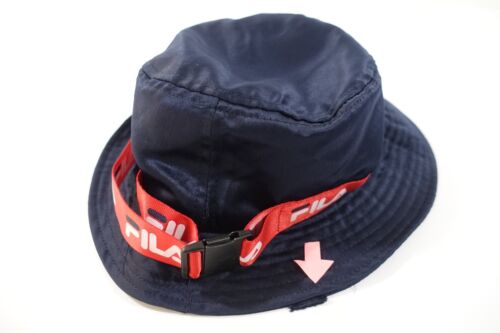 FILA MARINEBLAU ONE SIZE BANNER LOGO VERSTELLBAR CLIP RIEMEN BUCKET-HUT HERREN DEFEKT