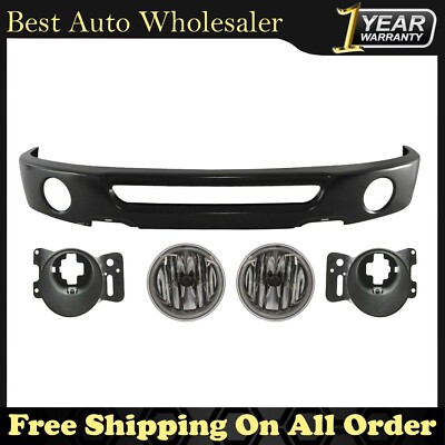 New Front Bumper Primed & Fog Lights & Brackets LH & RH For 2006-2008 Ford F-150
