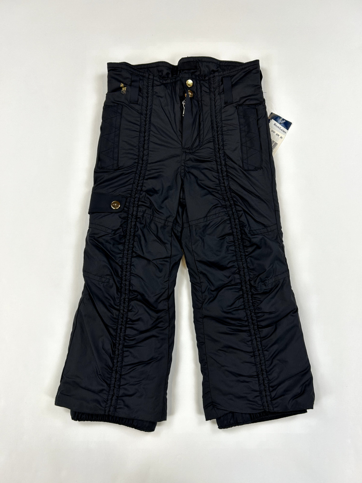 Зимние брюки Polo Ralph Lauren для маленьких девочек из поли нейлона с рисунком Пони - Черные, Размер 2T