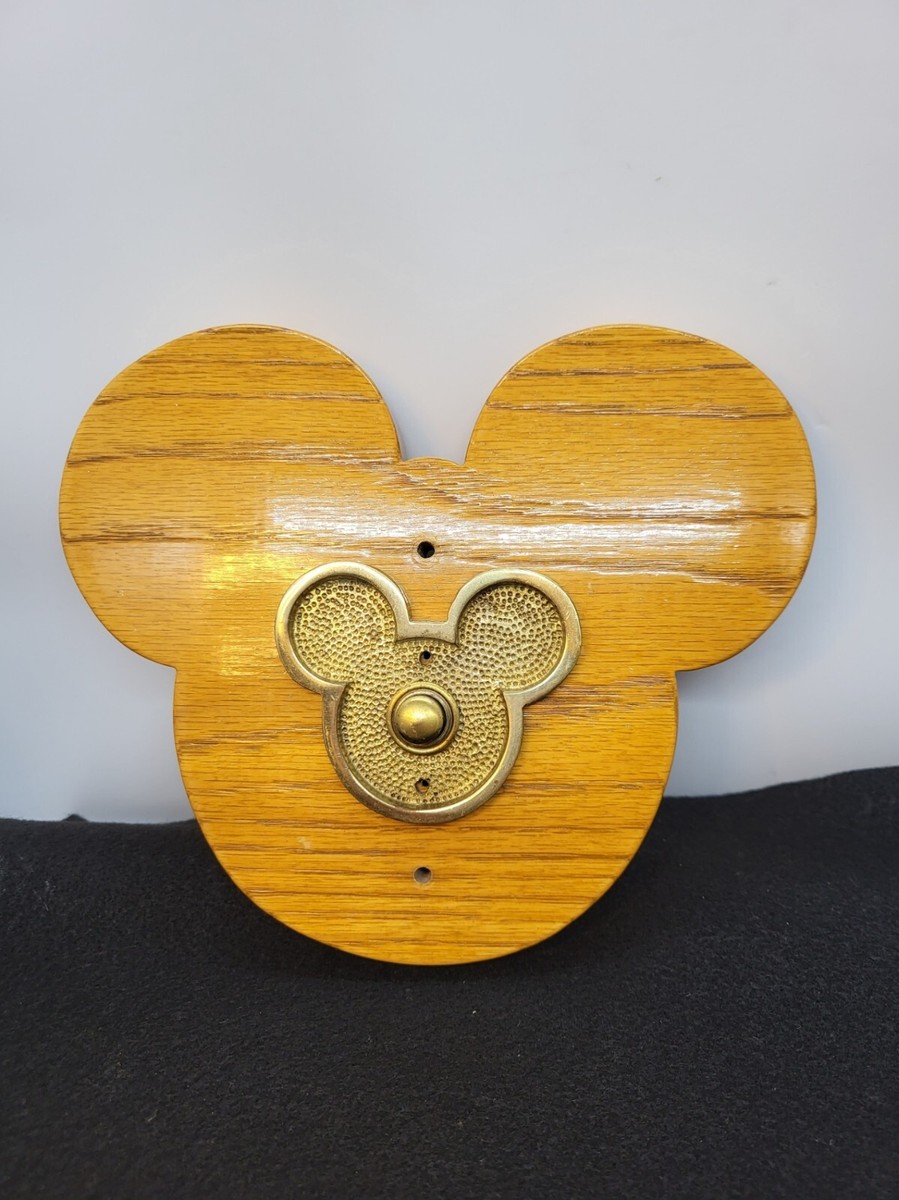 Vintage Disney Mickey Mouse Brass Doorbell RARE Push Button Custom