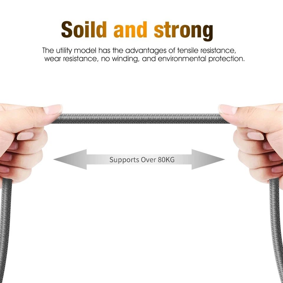 USB C Cable, 10ft Fast Charging Braided Charger Cable Type-C for Samsung Galaxy - Image 2 of 4