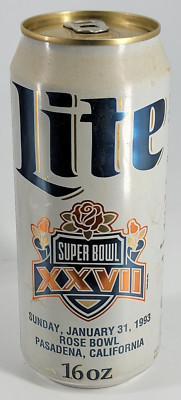 Miller High Life Super Bowl XXVII/Miller Brg Co.  ~ Alum 16oz. Can ~ Empty ~ USA